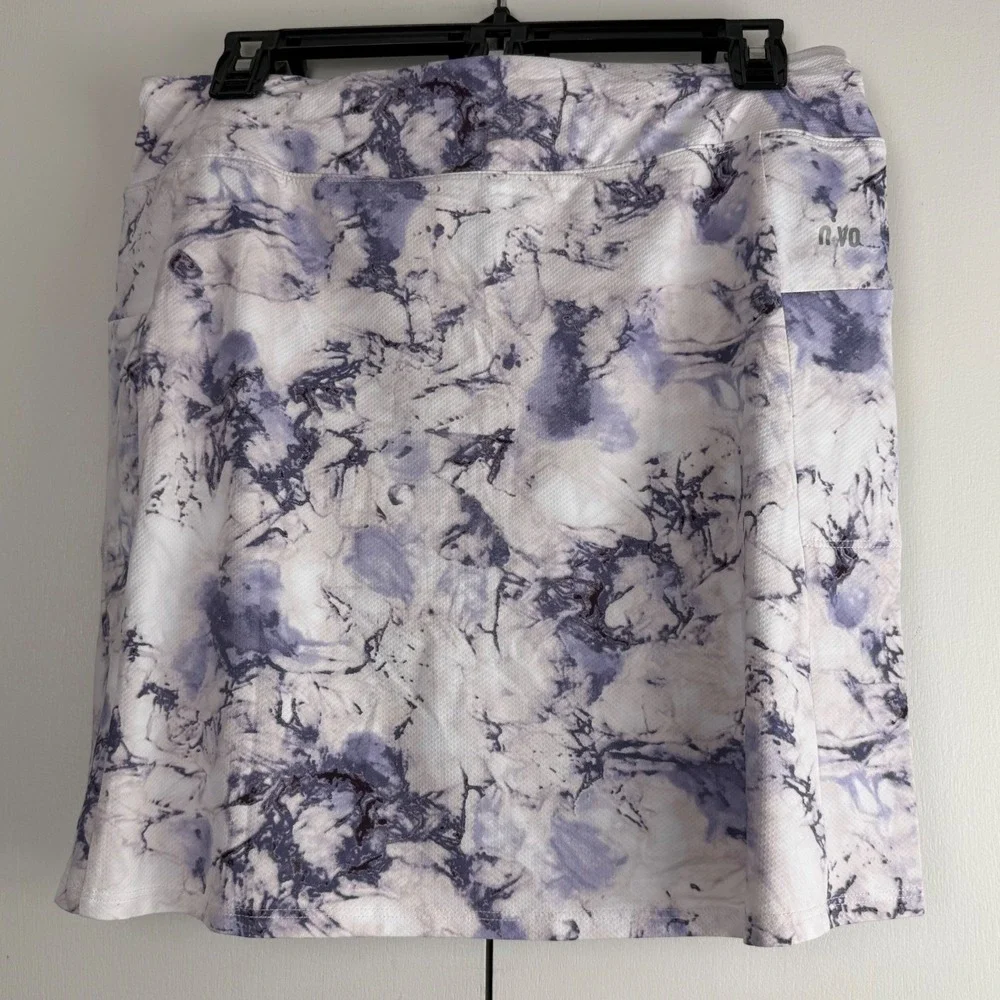 N'vo‎ Layla Skort Lavender Marble Print LivCool UPF 50 Golf Tennis Skirt Med NWT